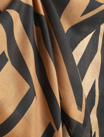 Foulard graphique rectangulaire - Camel - 3