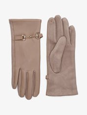 Gants bi-matière - Taupe - 1