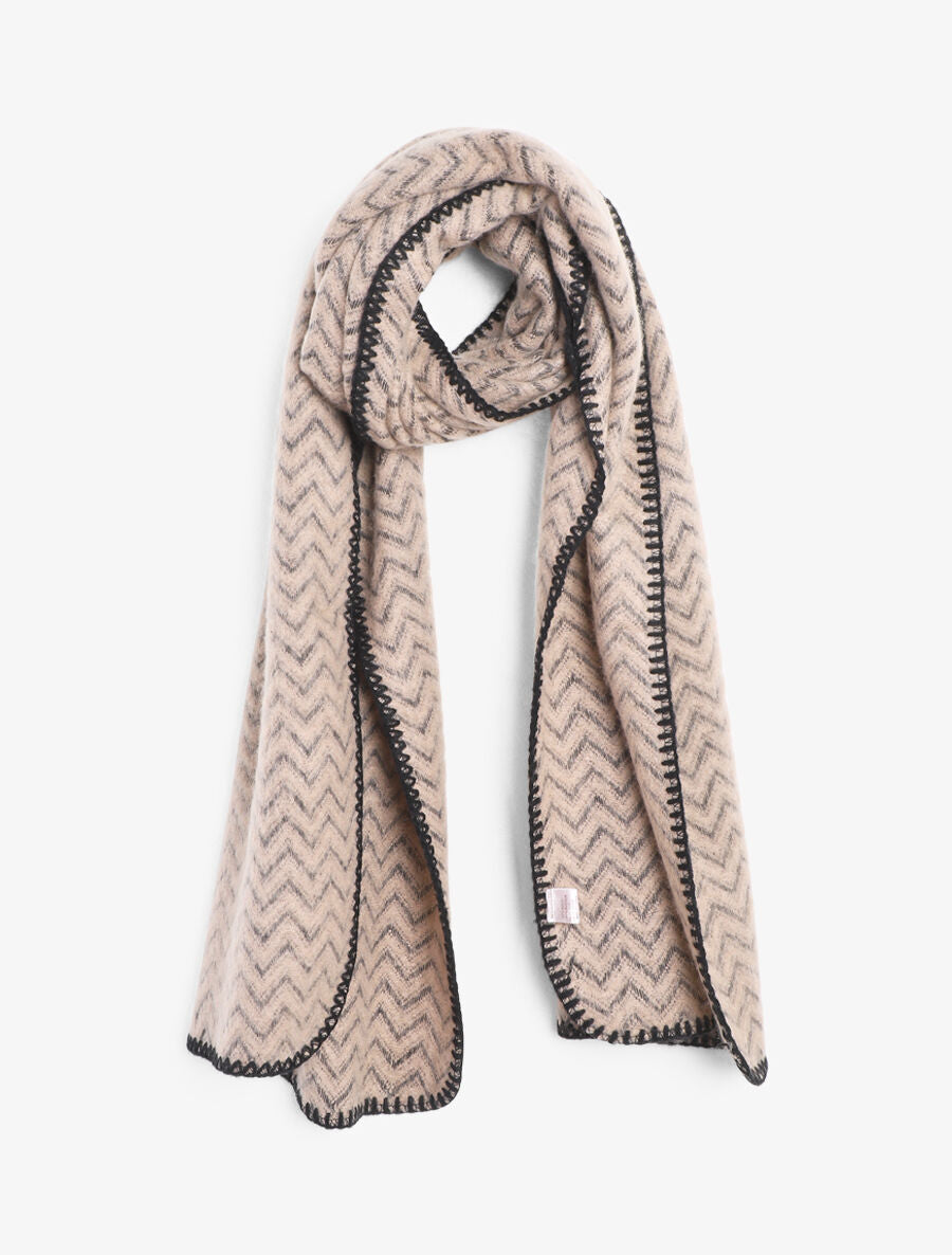 Echarpe imprimé zigzag - Beige - 4