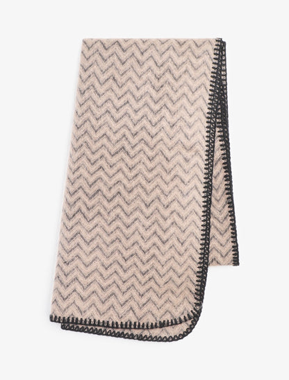 Echarpe imprimé zigzag - Beige - 2