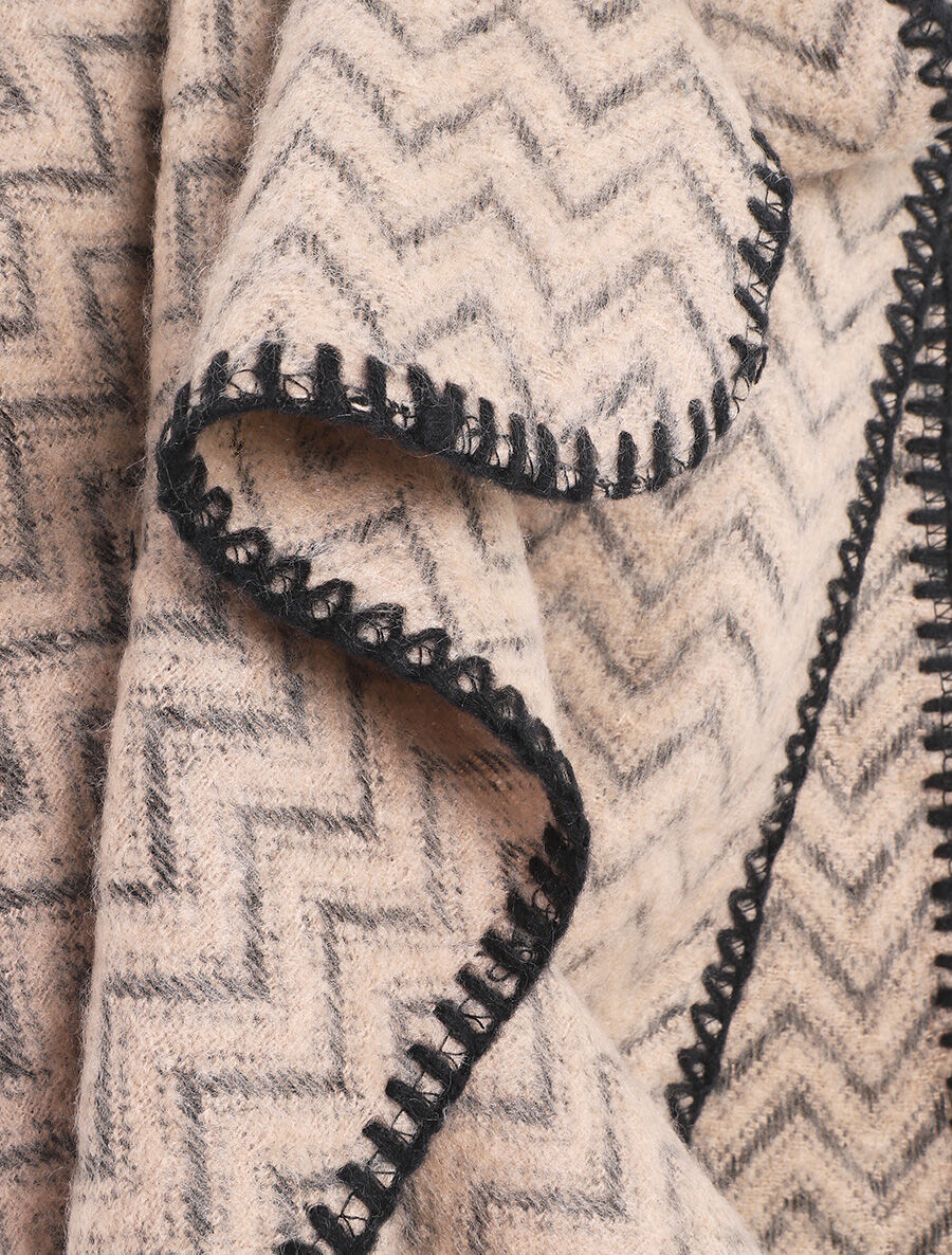 Echarpe imprimé zigzag - Beige - 3
