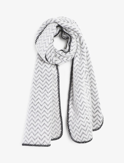 Echarpe imprimé zigzag - Blanc - 1