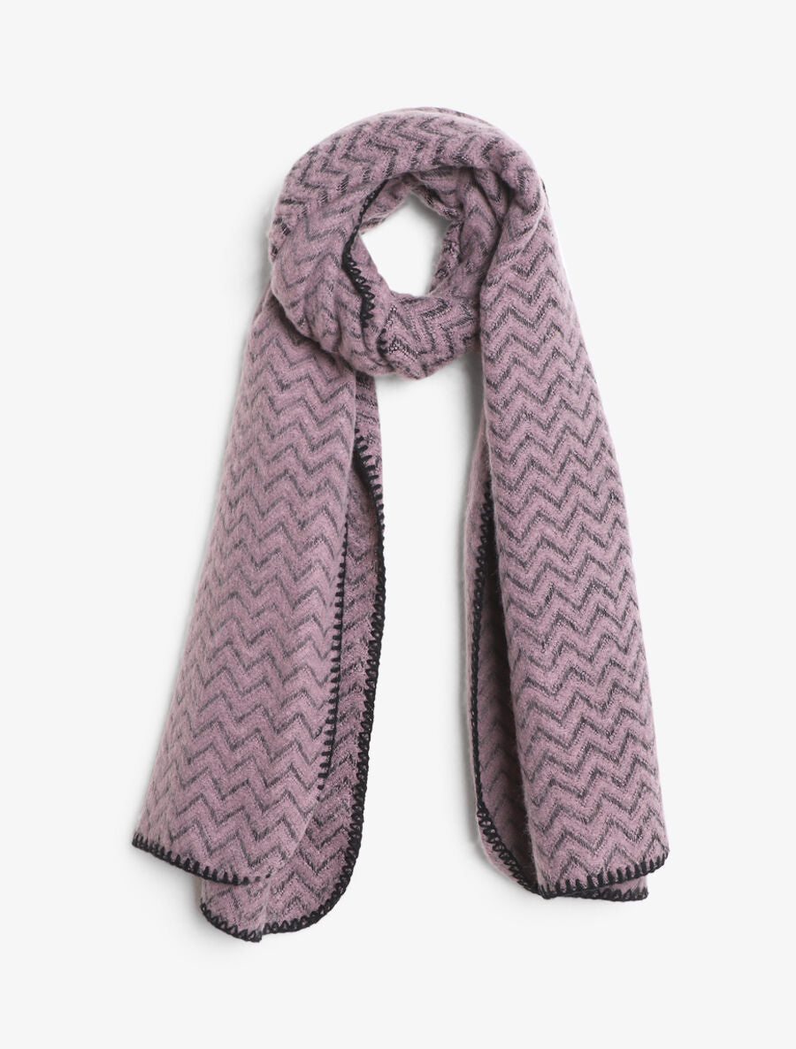 Echarpe imprimé zigzag - Rose - 4