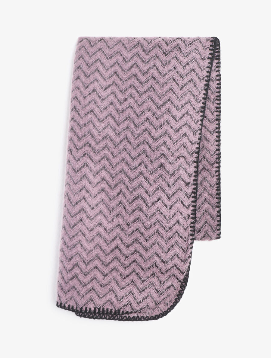 Echarpe imprimé zigzag - Rose - 2
