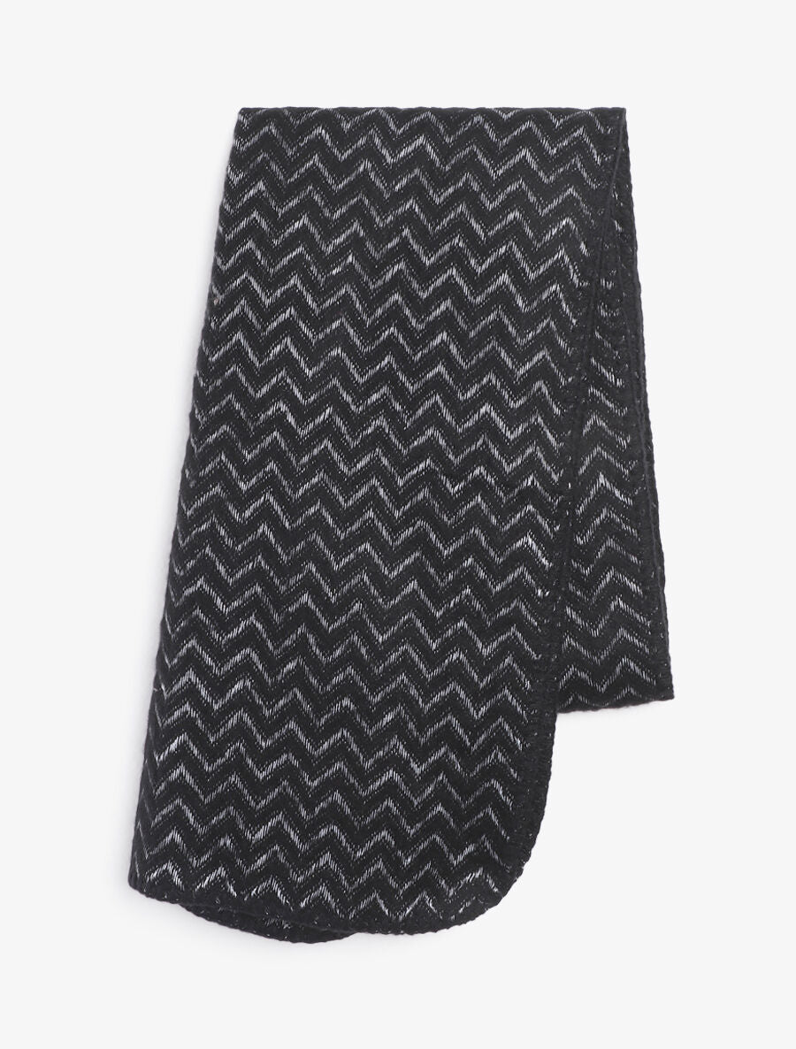 Echarpe imprimé zigzag - Noir - 2