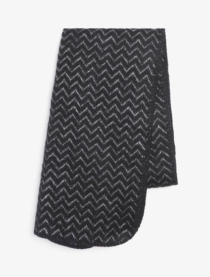 Echarpe imprimé zigzag - Noir - 2