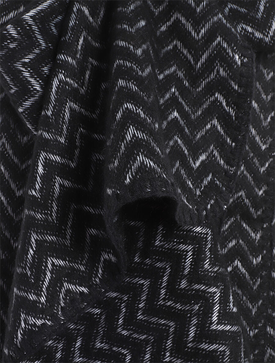 Echarpe imprimé zigzag - Noir - 3