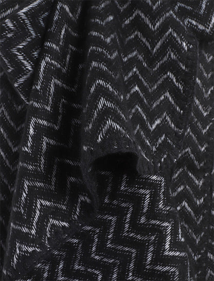 Echarpe imprimé zigzag - Noir - 3