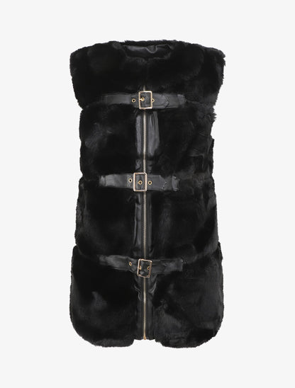 Veste à fermeture sanglée et zippée - Noir - 1
