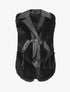 Veste bi-matière boutonnée - Noir - 1