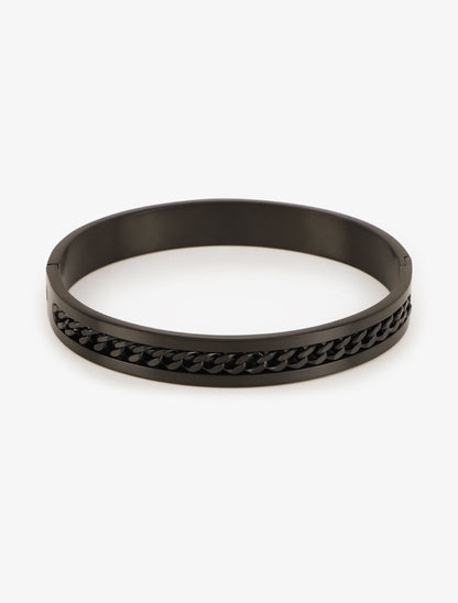 Jonc à motif tressé - Noir - 2