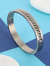 Jonc à motif tressé - Argent - 1