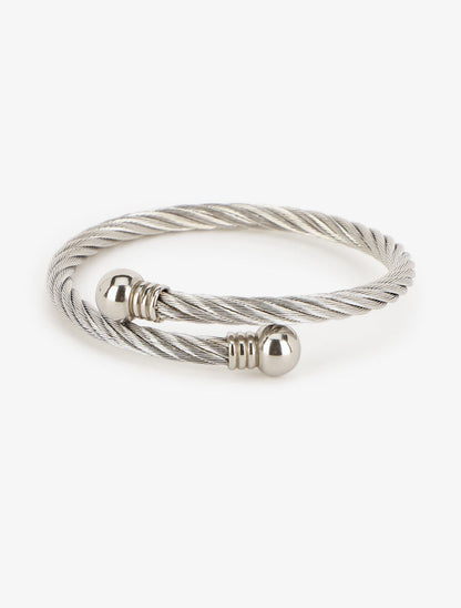 Jonc style corde torsadée - Argent - 2