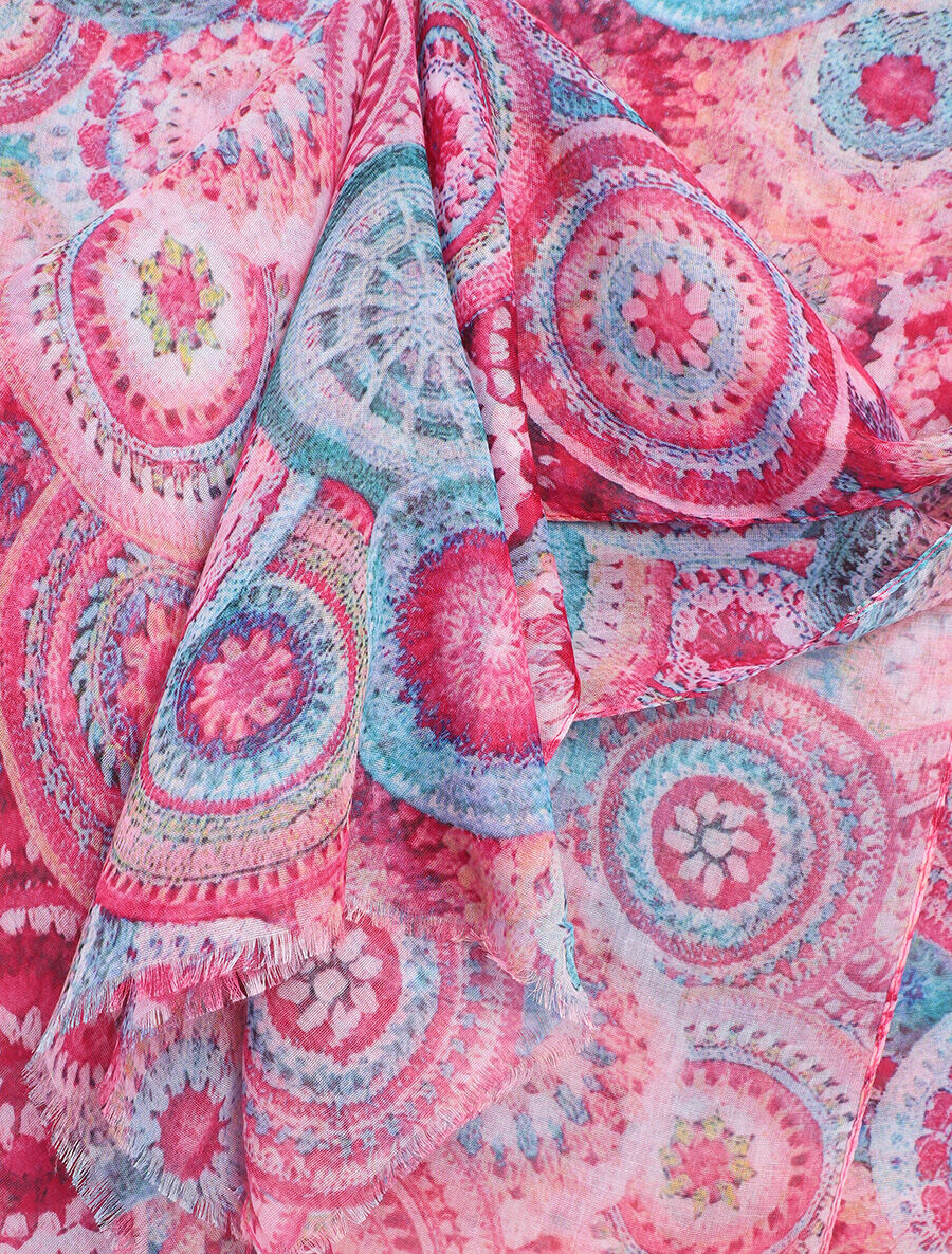 Foulard imprimé rosaces - Rose - 3