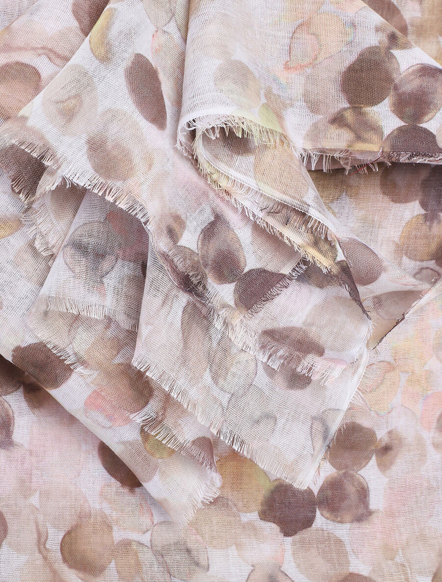 Foulard imprimé graphique - Beige - 3