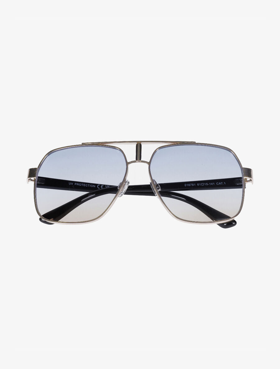 Lunettes de soleil monture métallique - Bleu/or - 2
