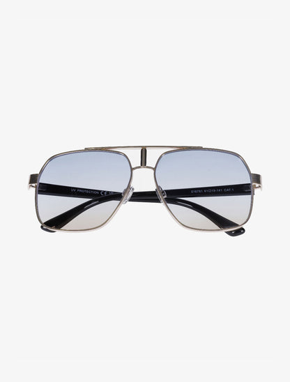 Lunettes de soleil monture métallique - Bleu/or - 2