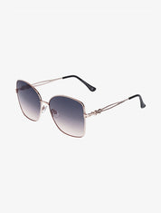 Lunettes de soleil à branches métalliques - Bleu/rose gold - 1