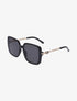Lunettes de soleil oversize branches fantaisies - Noir - 1