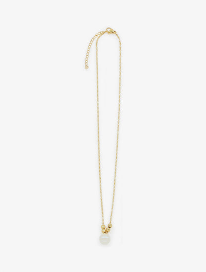 Collier à billes et perles blanche - Or - 2
