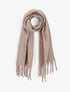 Echarpe longue et duveteuse à franges - Beige - 1