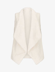 Gilet sans manches en fourrure synthétique - Écru - 4