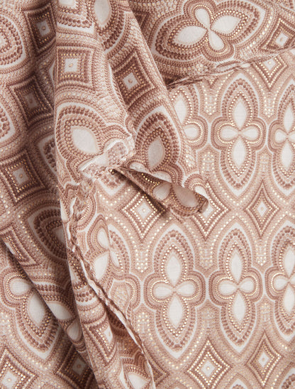 Foulard irisé à imprimé graphique - Beige - 3