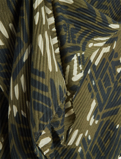 Foulard imprimé graphique bicolore - Vert - 3