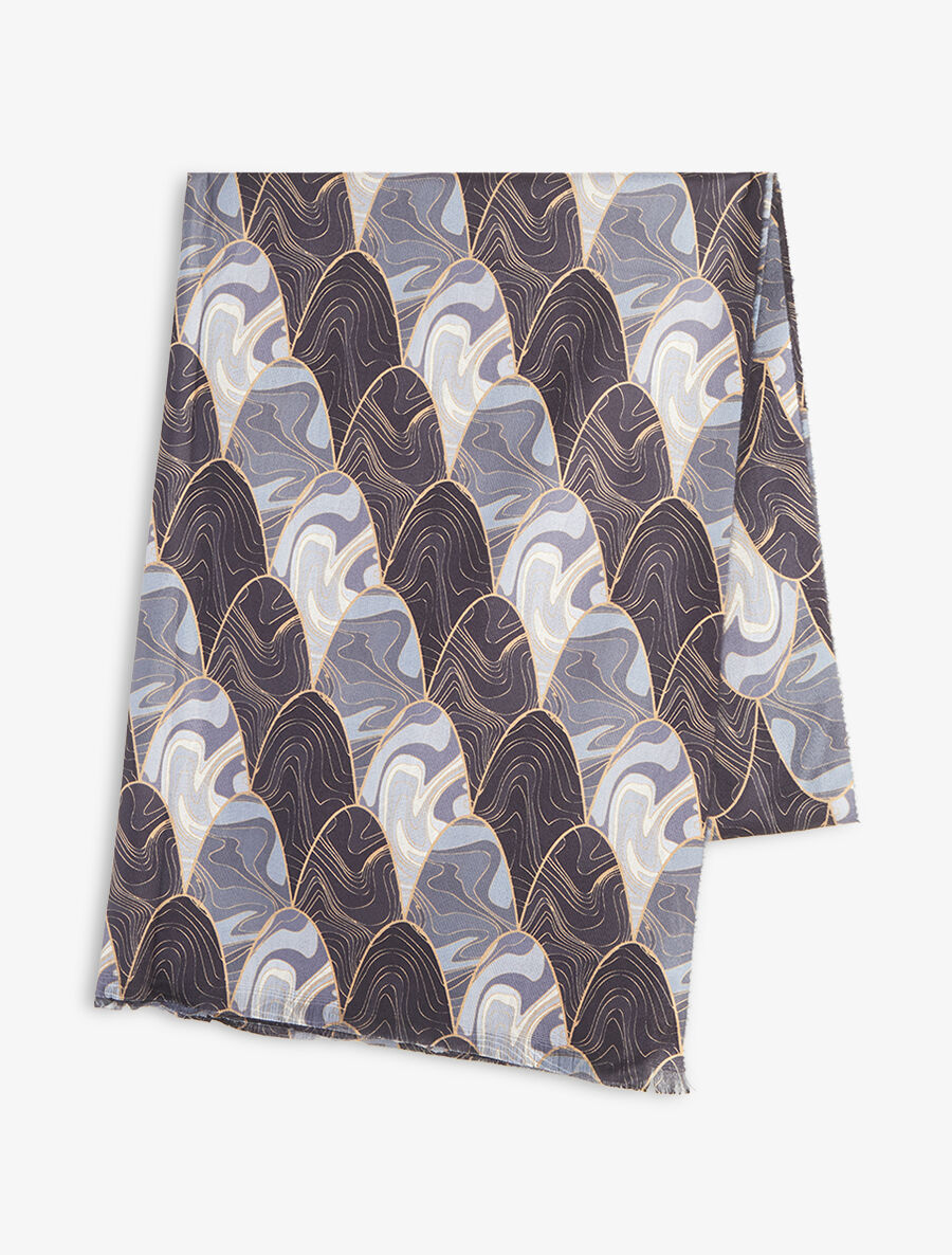 Foulard à imprimé vagues - Noir - 2