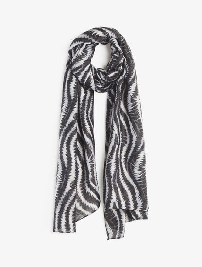 Foulard à imprimé vagues fondus irisées - Noir - 4