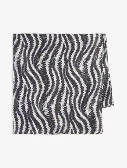 Foulard à imprimé vagues fondus irisées - Noir - 2