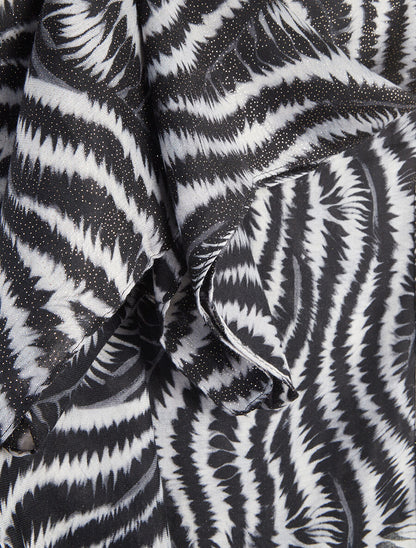 Foulard à imprimé vagues fondus irisées - Noir - 3