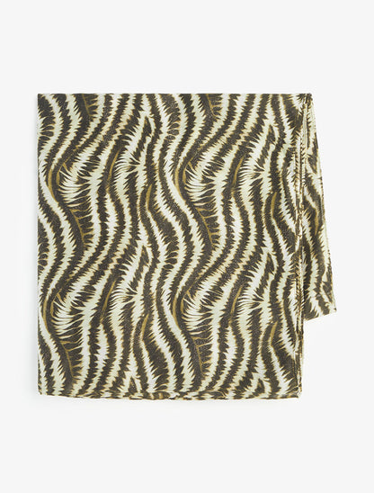 Foulard à imprimé vagues fondus irisées - Kaki - 2