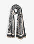 Foulard épais à imprimé plantes tropicales - Noir - 1