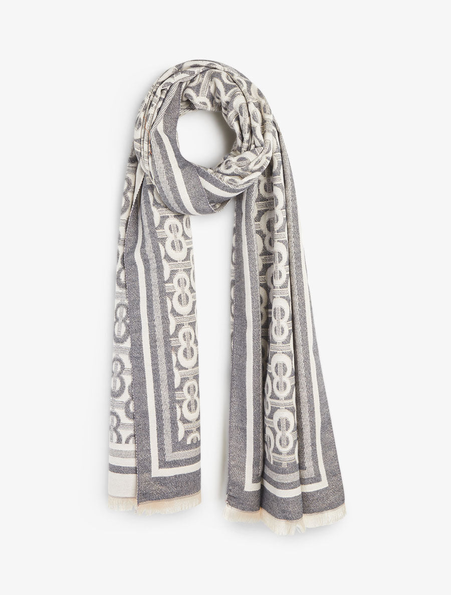 Echarpe imprimé infini stylisé - Gris - 1