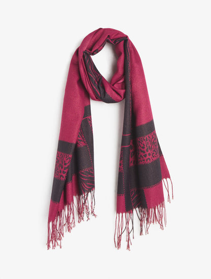 Foulard irisé bandes imprimées - Pourpre - 1