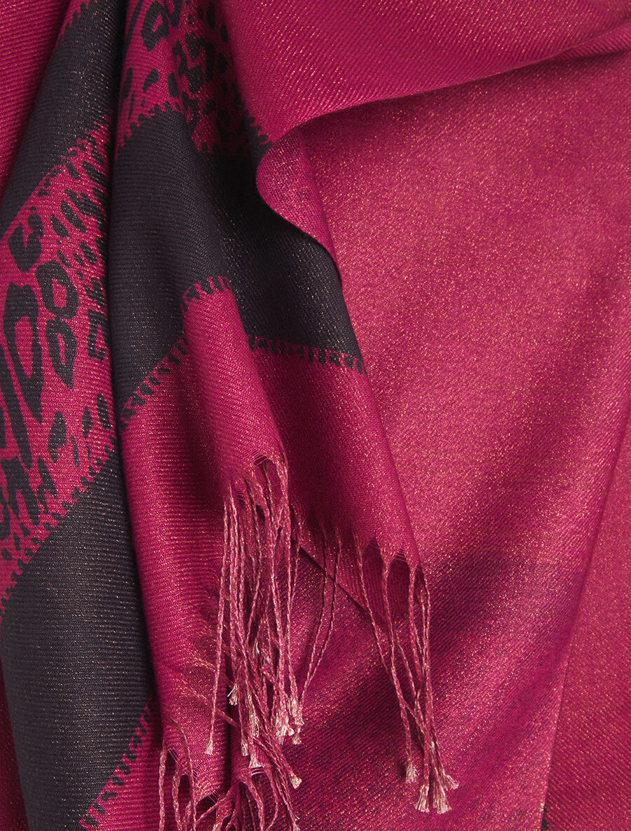 Foulard irisé bandes imprimées - Pourpre - 3