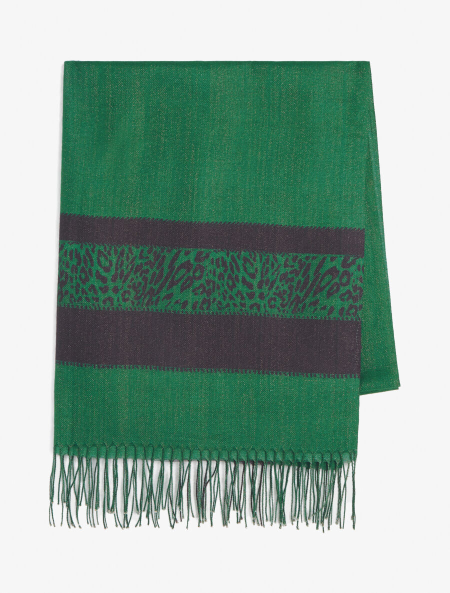 Foulard irisé bandes imprimées - Vert - 2