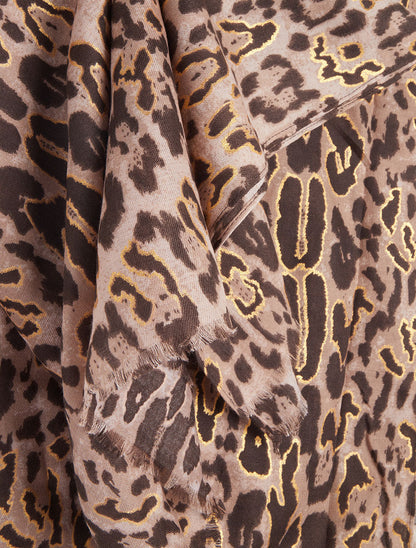 Foulard imprimé léopard irisé - Taupe - 3
