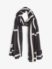 Foulard imprimé graphique - Noir - 4