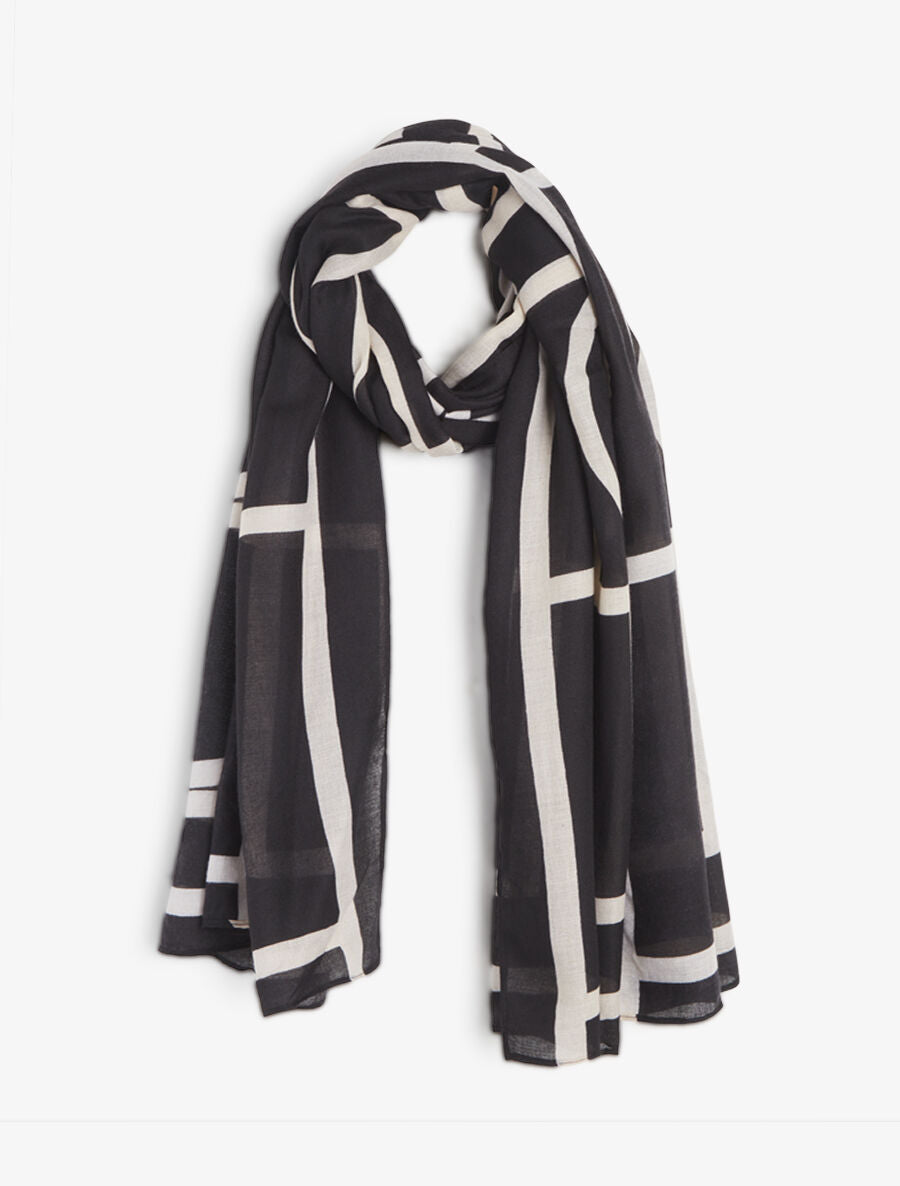 Foulard imprimé graphique - Noir - 4