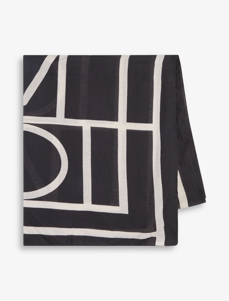 Foulard imprimé graphique - Noir - 2