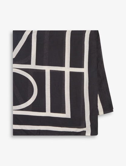 Foulard imprimé graphique - Noir - 2