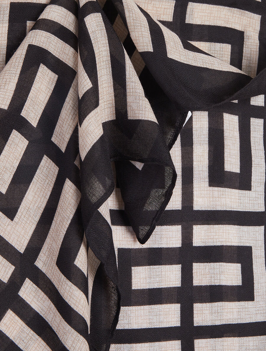 Foulard imprimé géométrique - Noir - 3