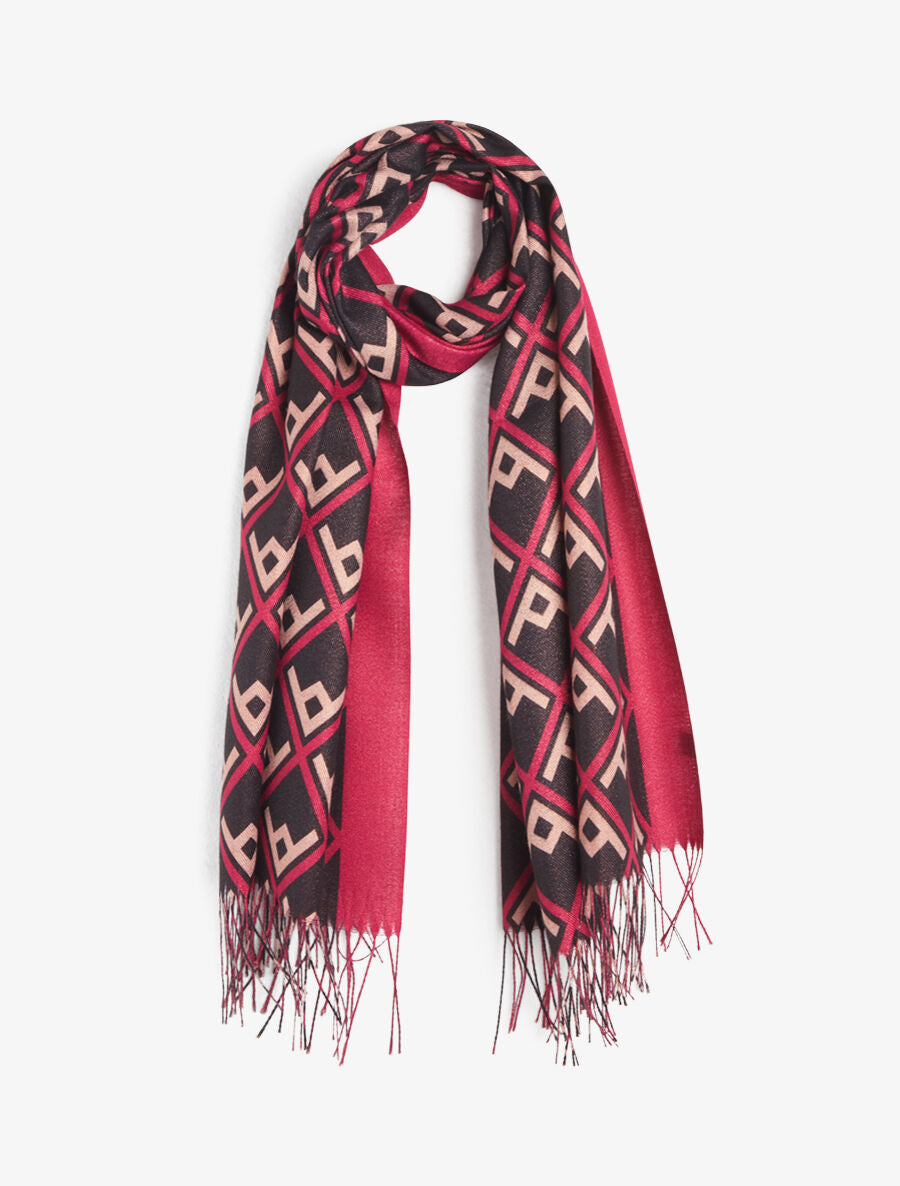 Foulard irisé imprimé losanges stylisés - Pourpre - 4
