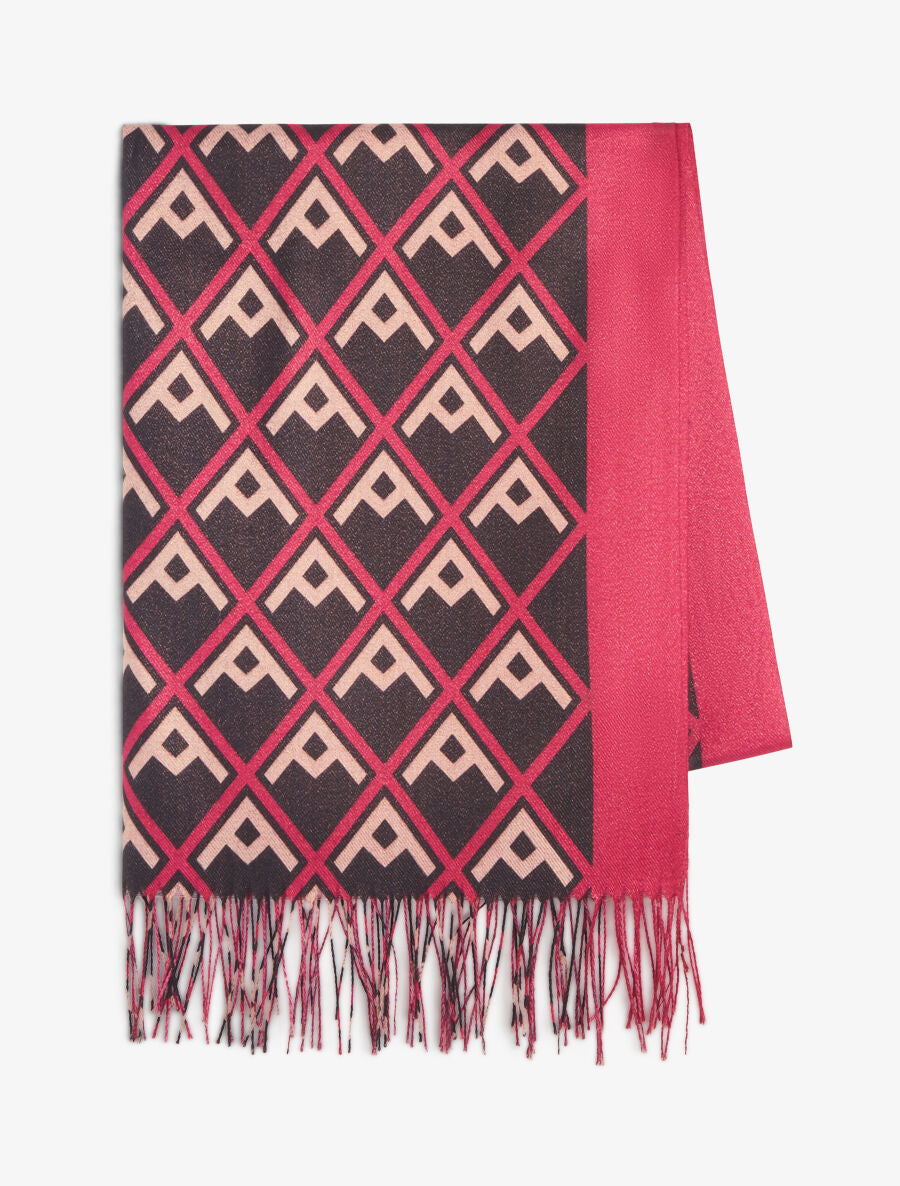 Foulard irisé imprimé losanges stylisés - Pourpre - 2