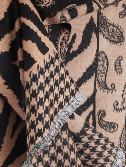 Foulard épais à divers imprimés - Taupe - 3