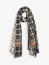 Foulard épais irisé imprimé carreaux stylisés - Noir - 4