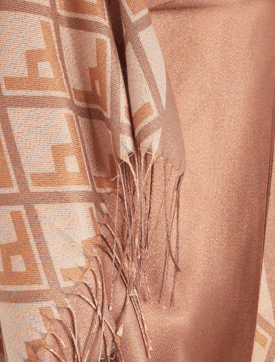 Foulard irisé imprimé losanges stylisés - Camel - 3