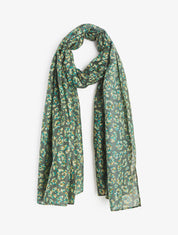 Foulard imprimé fleuri et irisé - Vert - 1